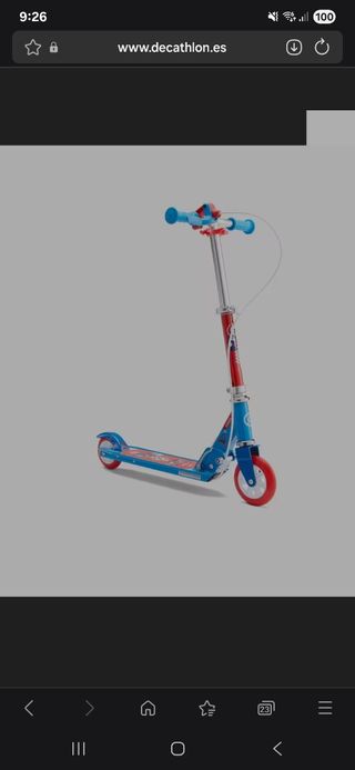 Patinete Decathlon azul y rojo plegable 