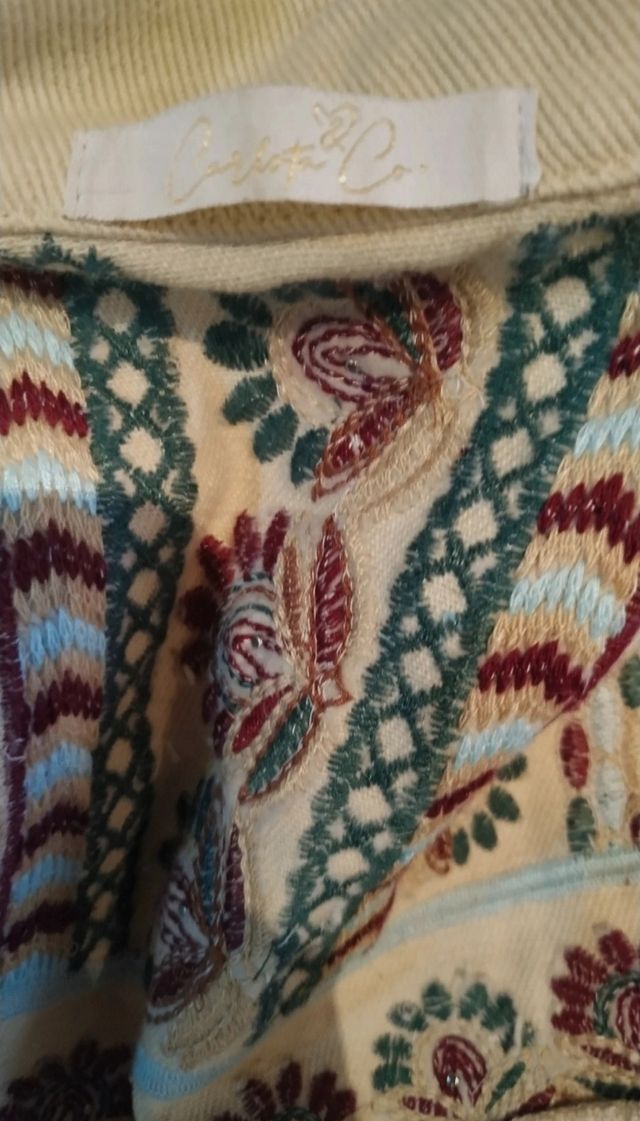 Chaqueta Étnica cremallera con Flecos oversize