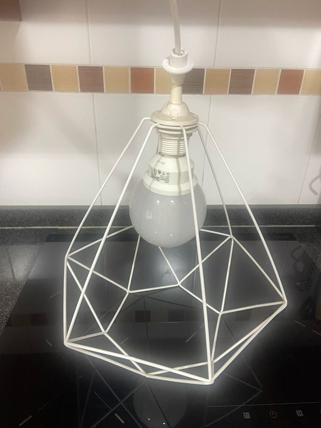 Lámpara colgante geométrica blanca