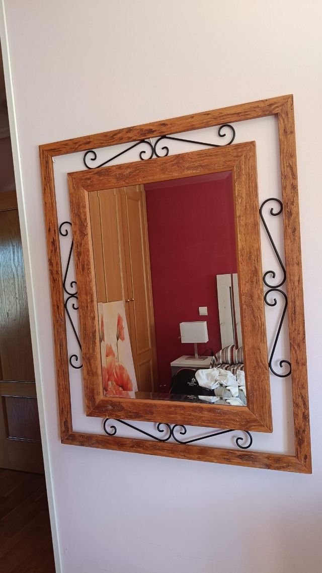 Espejo rústico madera y metal