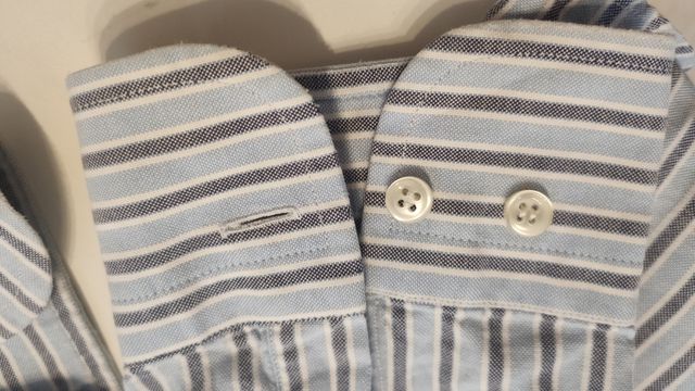 Camisa Burberry Rayas Hombre Azul gris y blanco.