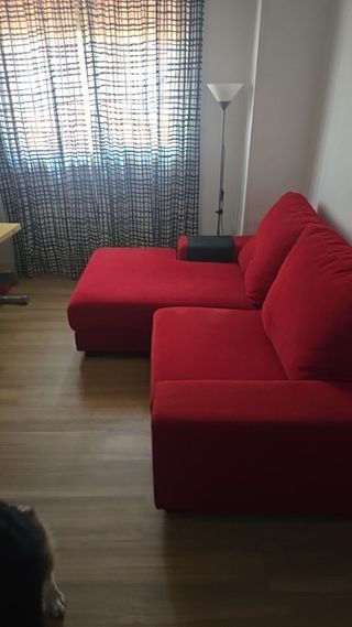 Sofá Chaise Longue 2 Plazas Rojo