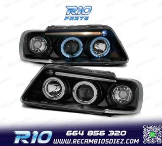 FAROS OJOS ANGEL PARA AUDI A3 8L 96-00 FONDO NEGRO