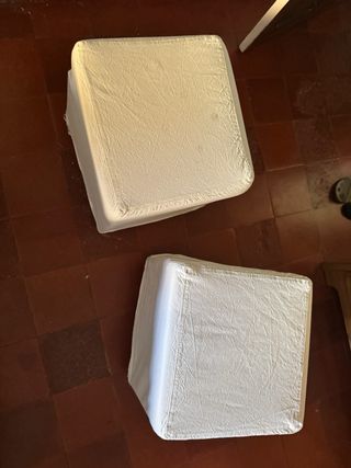 2 Puffs Taburete Madera Blanco Ikea