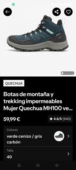 Botas de montaña Quechua mujer T38 impermeables