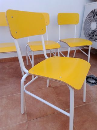 Pack 4 Sillas Amarillo mostaza Vintage