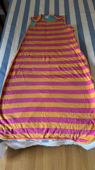 Saco dormir bebé rayas rosa y naranja
