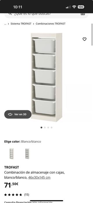 Mueble de almacenaje Ikea TROFAST blanco