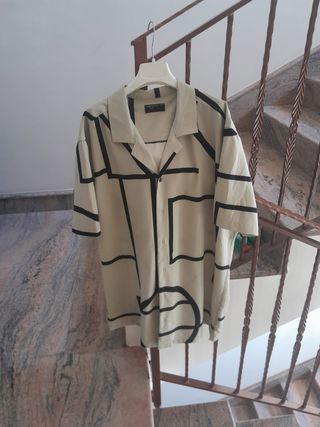 Camicia safari beige e nera