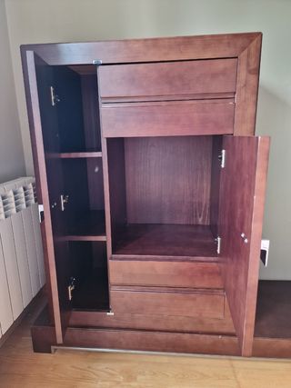 Mueble madera maciza wengué, regalo la base.