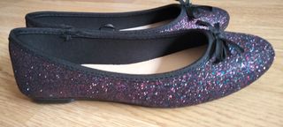 Manoletinas brillantes talla 35