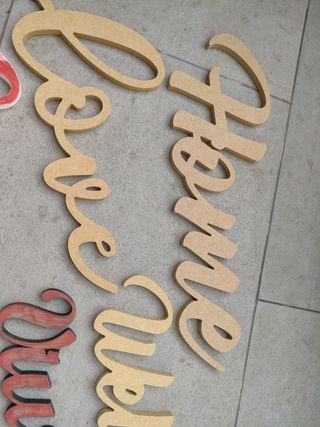 Palabras decorativas madera Home y Love