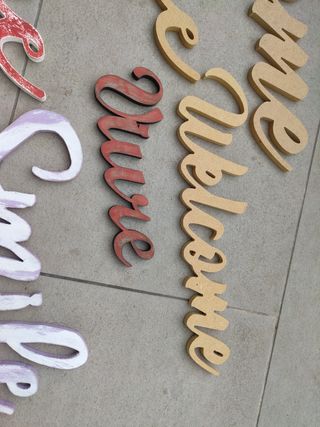 Palabras decorativas madera Home y Love