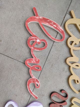 Palabras decorativas madera Home y Love