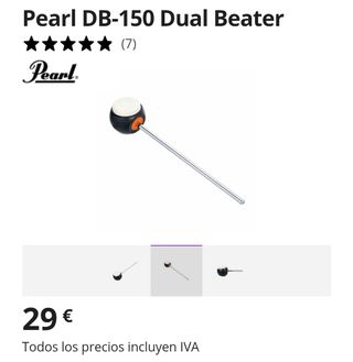 2 Mazas Pearl pedal Bombo Batería
2 Pearl beater