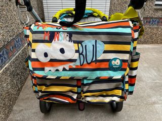Carro de bebé con silleta, capazo y accesorios.