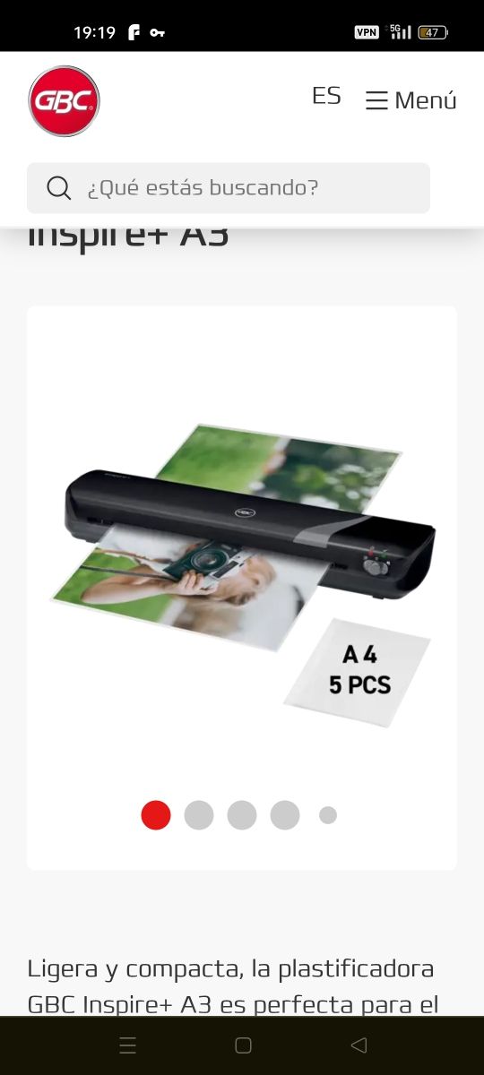 Plastificadora GBC Inspire A3