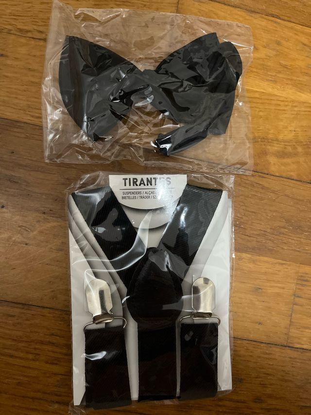 Pajarita y Tirantes Negros Nuevos