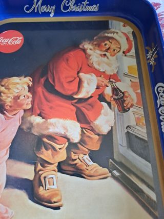 Vassoio Coca Cola Natale Babbo Natale Bambino