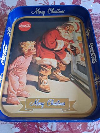 Vassoio Coca Cola Natale Babbo Natale Bambino