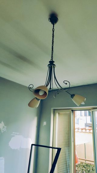 Lampadario vintage beige/argento