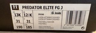 Botas Adidas Predator Elite Talla 31. 
