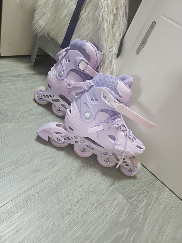 Patines en línea morados ajustables