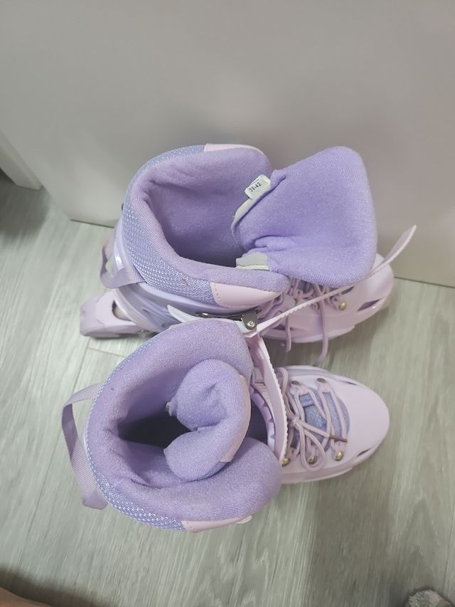 Patines en línea morados ajustables
