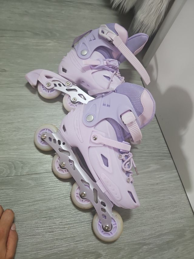 Patines en línea morados ajustables