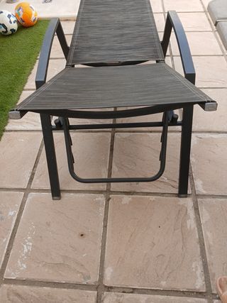 Hamaca de exterior gris y negra