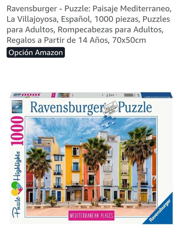 Puzzle Ravensburger 1000 piezas Mediterráneo