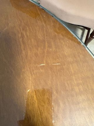 Mesa camilla redonda madera y cristal