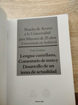 Lengua castellana. Comentario de texto y desarr...