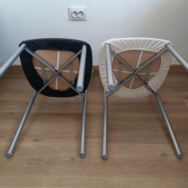 URGE Lote 2 sillas metal negro y bla