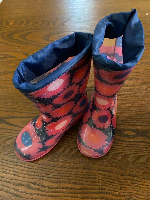 Botas de agua niña talla 27 flores
