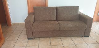 Sofá Cama Marrón Tela