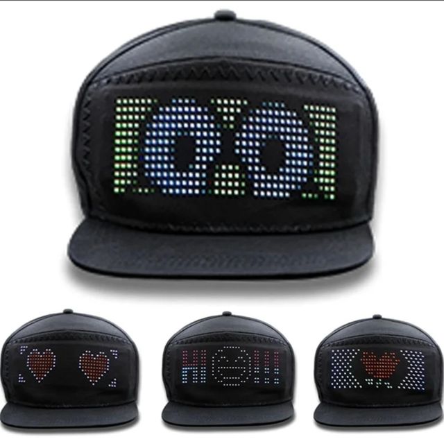 Gorra LED Matrix Panel Negra
