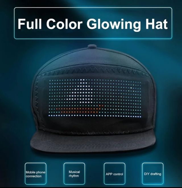 Gorra LED Matrix Panel Negra