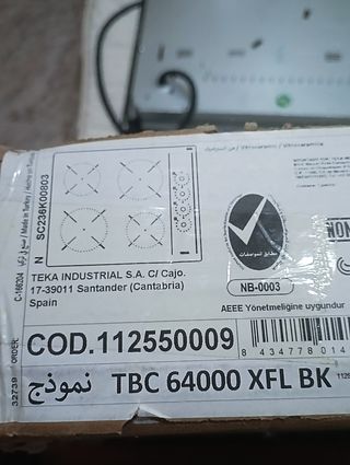 Teka TBC 64000XFL BK Placa Vitrocerámica