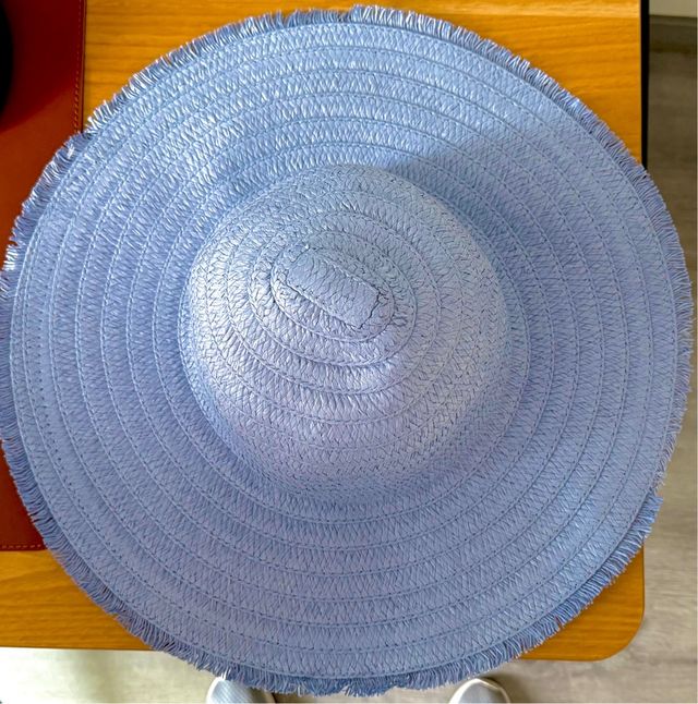 Sombrero, pamela de yute azul