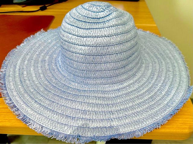 Sombrero, pamela de yute azul