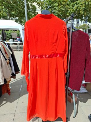 Vestido fiesta largo naranja Vertid8