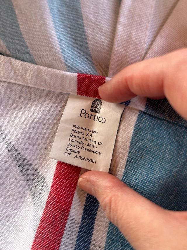 Mantel Pórtico náutico rayas azules y blancas