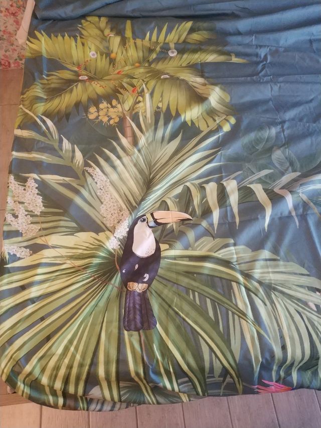 Copripiumino letto singolo + federa, motivo Jungle