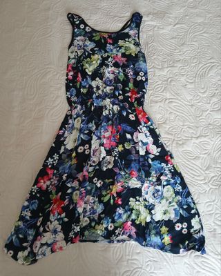 Vestido corto floral sin mangas Talla S