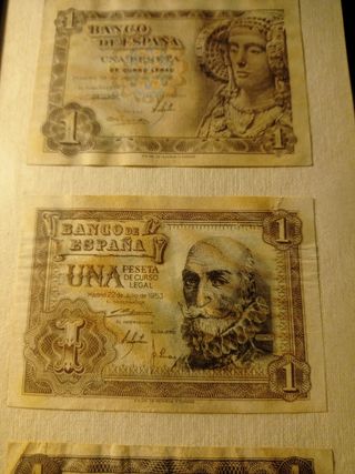 Cuadro 5 Billetes 1 Peseta Banco de España