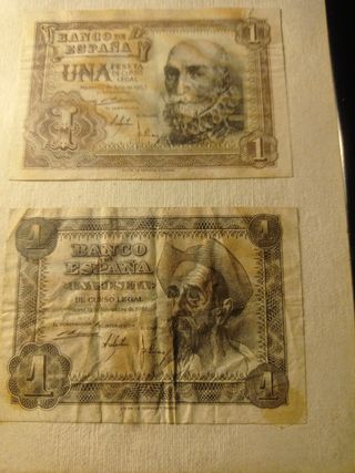 Cuadro 5 Billetes 1 Peseta Banco de España