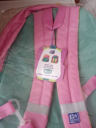 Mochila Oxford Rosa y Turquesa