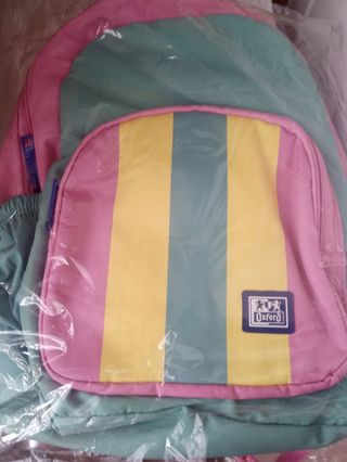 Mochila Oxford Rosa y Turquesa