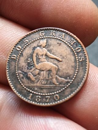 Moneda 2 céntimos 1870